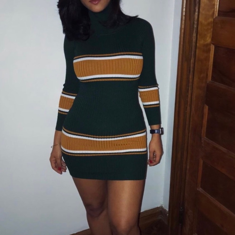 ShopUnsaid Long Sleeve Turtle Neck Dress